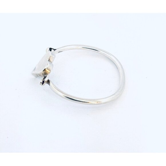 Estate Sterling Silver 925 Heart Bangle Bracelet, 6” Size Elegant Design, 14.78g - Picture 4 of 10